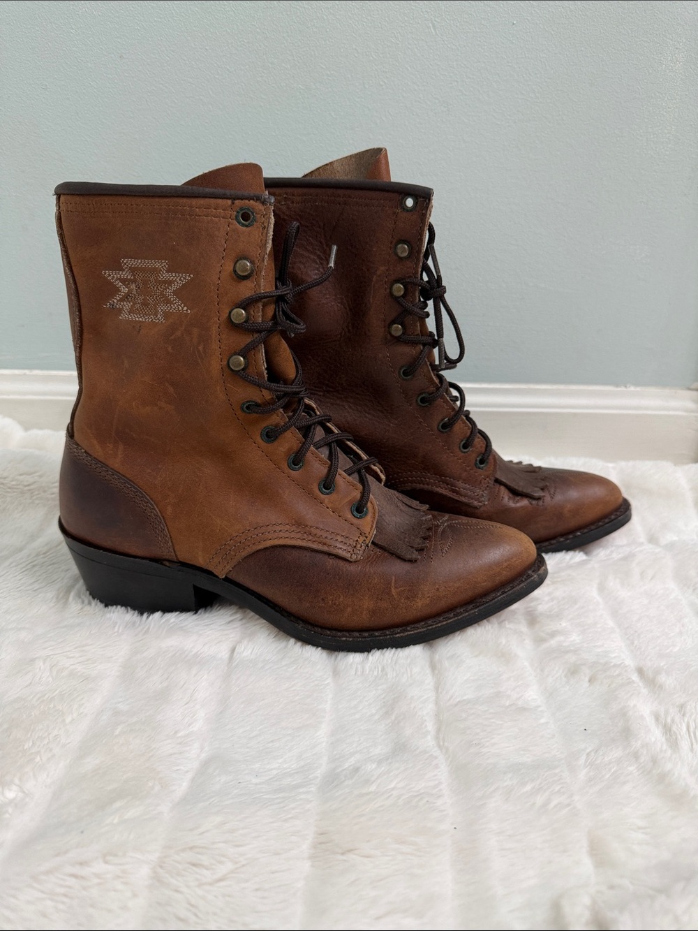 Vintage 70s Abilene Justin Western Roper Boots 5.5